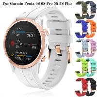 20mm Smart Watch Band Strap For Garmin Fenix 6S Pro 6S 5S Plus Quick Release Rose Gold Buckle Silicone Watchband Bracelet Correa