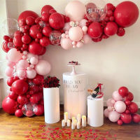 177Pcs Matte Pas Pink Ruby Red Balloon Garland Kit Set Transparent Bubble Globos Valentine Wedding Balloons Home Party Decors