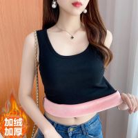 [COD] Warm vest womens fleece thick top inner bottoming autumn sleeveless factory direct sales