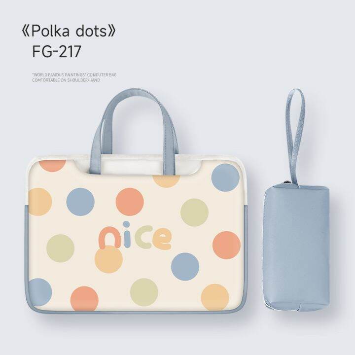 simple-wave-point-laptop-bag-for-women-for-lenovo-xiaoxin-air14-macbookpro15-6-inch-huawei-matebook13-3-xiaomi-16-cute-niche-protective-case-17-inchth