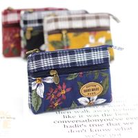 Fashion Flower Multi-layer Cotton Fabric Coin Purse Women Card Wallet Small Change Bag Retro Canvas Female Hand Purses Pouch New