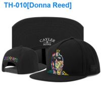 ♂☸ Donna Reed Paris embroidery rose flower hip-hop cap street dance popular logo bboy rap flat along the baseball hat; men and wome