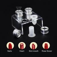 9-piece DIY 12.1mm simple lipstick filling tube silicone mold aluminum ring four-hole bracket homemade lipstick tool simple set Silicone mold style: beak, roses, nails, love