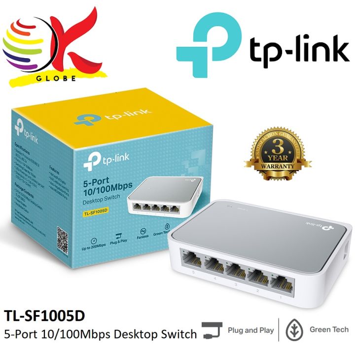 TP-LINK 5-Port 10/100Mbps Desktop Switch (TL-SF1005D) - The