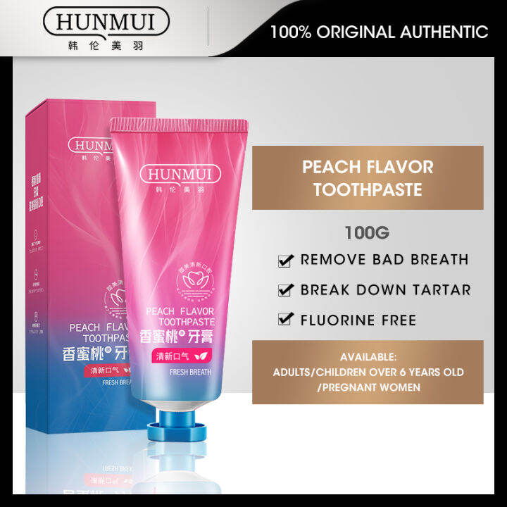 Hunmui Toothpaste Xylitol Fluoride Free Peach Flavor Tooth Paste Tooth