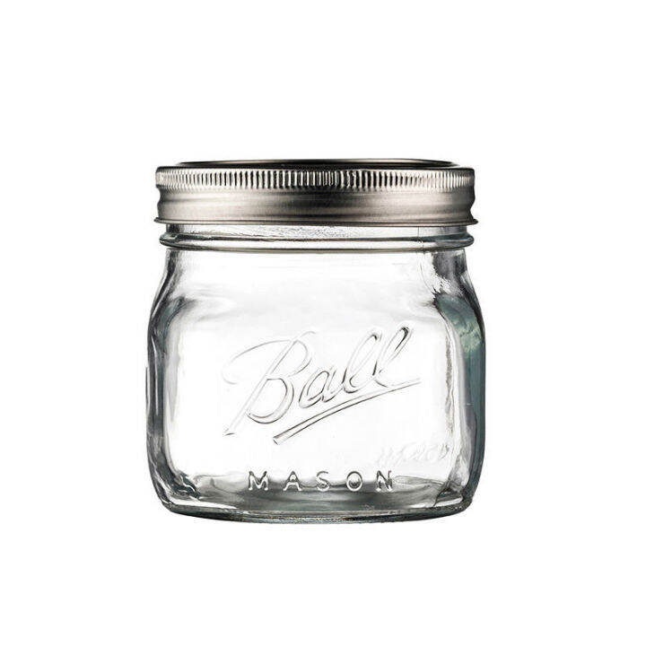 พร้อมส่ง-16-ozลูกทับทิมปากกว้างโหลแก้วmason-jar-ball-mason-473ml-american-mason-jar-แก้ว-jar-ปิดผนึกโปร่งใส-scale-jar-overnight-oatmeal-cup-milkshake-drink