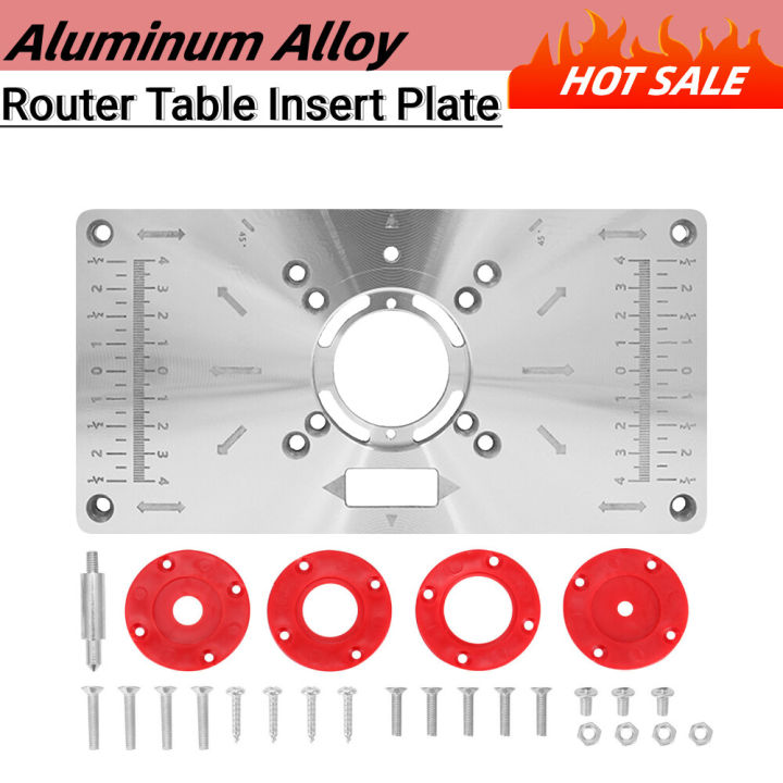 pcbfun-เราเตอร์ติดโต๊ะแผ่นอลูมิเนียมเราเตอร์สำหรับงานไม้ฐานเรียบแทรกแผ่นยึดไม้เครื่องมือตัดแต่งเครื่องมิลลิ่งพร้อมอุปกรณ์เสริมเครื่องมิลลิ่ง-trimmer