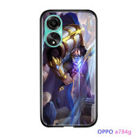 Mop Mall สำหรับ OPPO A78เกมหรูหรา4G MLBB เคสมือถือเกมมือถือ Mop Mop สำหรับเด็กชายกระจกนิรภัยมันวาวหลังมือถือเคสโทรศัพท์ปังปัง Legendst