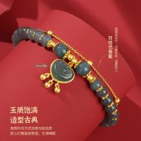 Chinese Style Natural Jade Bracelets S925 Sterling Silver Bracelets with Charms Emerald Bracelet Emerald Jewelry Jade Jewelry