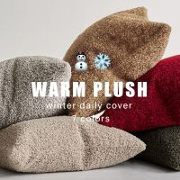 【LZ】 Plush Pillow Cover Cozy Faux Fur Cushion Cover For Sofa Living Room Car 45x45 Decorative Pillows Nordic Home Decor Pillowcase