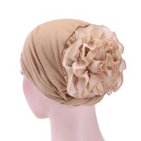 【YF】 2021 Hot Big Flower Turban for Women Muslim India Hat Cap Thin Head Scarf Fashion Headwear Hair Accessories Hijab