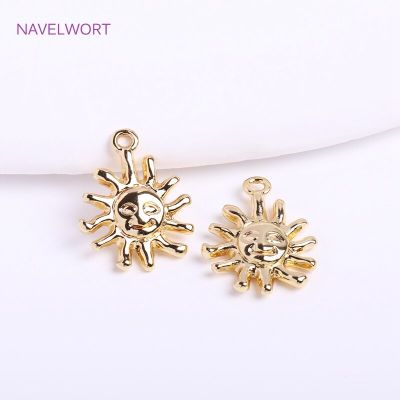14K Gold Plated Sun Charms Jewellery Making Supplies Brass Sun Pendants Fashion Jewelry For Women DIY Handmade Crafts Findings DIY accessories and oth
