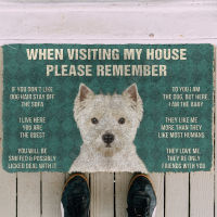 【cw】3D Please Remember West Highland White Terrier Dogs House Rules Doormat Non Slip Door Floor Mats Decor Porch Doormat 【hot】