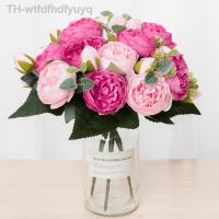 【hot】▽℗  1 Bouquet 9 heads Artificial Flowers Silk Fake for Garden Wedding Decoration