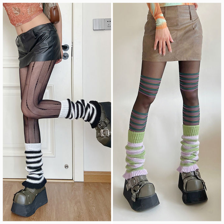 1 Pair Fashion Knitted Leg Warmers Women Legwarmers 7 Colors Warm