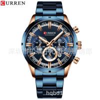 Curren 8355 Mens Six-Pin Multi-Function Watch Waterproof Calendar Round Watch Popular