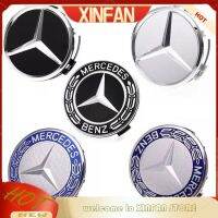 XINFAN ศูนย์ล้อ Mercedes-Benz 4ชิ้นฮับยางรถจานครอบกระดุมล้อฝาครอบอะไหล่75มม. 60มม. เหมาะกับทุกรุ่น