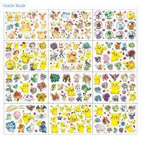 OUTILS ฟิกเกอร์แอคชั่น สติกเกอร์รอยสัก Pikachu กันน้ำกันน้ำได้ การ์ตูนลายการ์ตูน รอยสักชั่วคราวสำหรับเด็ก ของตกแต่งงานปาร์ตี้ อะนิเมะ สติ๊กเกอร์ของเล่นเด็ก ของขวัญวันเกิดของขวัญ