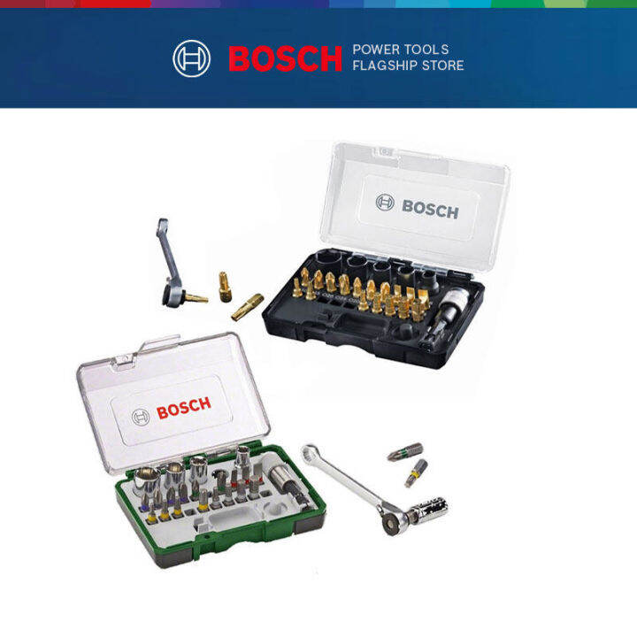 BOSCH 27pcs Screwdriver Bit & Ratchet Set Lazada