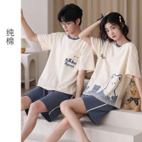 Summer New Spot Manufacturers Directly Sell Couple Pajamas, Leisure, Simple Print Short -Sleeved Panties Set Home