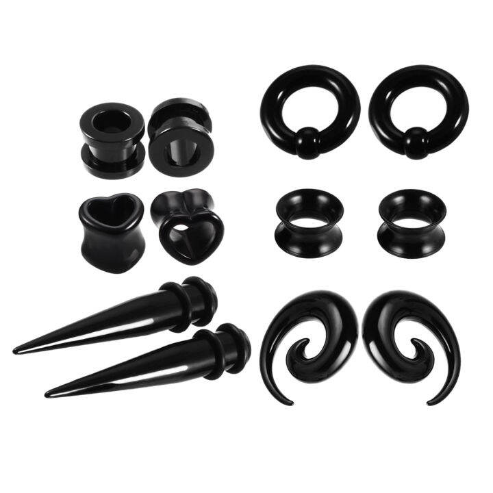 Hellery 12 Pieces Ear Stretching Kit 6mm/8mm/10mm Tunnels Jewelry Set Lazada