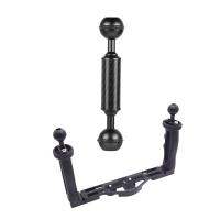 ♠◎ Dual Handheld Stabilizer Diving Underwater Camera Housings Tray/Grip with Carbon Fiber Float Extension Arm