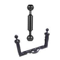 ✳♝✻ Dual Handheld Stabilizer Diving Underwater Camera Housings Tray/Grip with Carbon Fiber Float Extension Arm