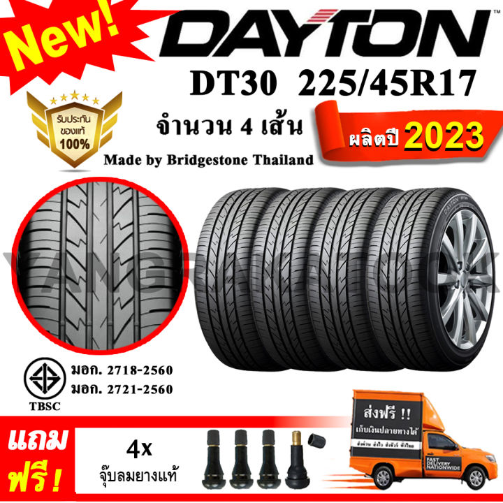 ยางรถยนต์-ขอบ17-dayton-225-45r17-รุ่น-dt30-4-เส้น-ยางใหม่ปี-2023-made-by-bridgestone-thailand