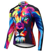 2021 Autumn Mens 3D Wolf Tiger Lion Cycling Jersey Long Sleeve MTB Racing Clothes Bike Shirt Top Bicycle Maillot Ropa Ciclismo