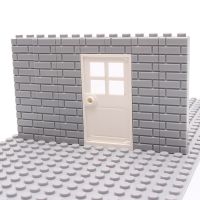 50PCS City Wall Blocks Bricks for MOC House Thick 1x2 1x4 L Dots DIY City Accessories Door Window Construction Bricks Walls