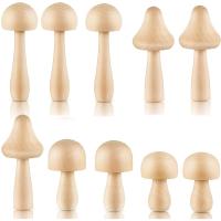 10 Pieces Big Sizes Unfinished Wooden Mushroom Unpainted Wooden Mushroom for Arts and Crafts Projects Decoration