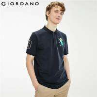 Giordano ผู้ชาย Polos 3D Lion เย็บปักถักร้อยแขนสั้นเสื้อโปโล Muti สี Breathable Casual Polos Para Hombre 01011422