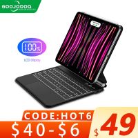 GOOJODOQ Magic Keyboard Case for iPad Pro 11 12.9 12 9 iPad Air 5 Air 4 10.9 Backlight LCD Display Keyboard Smart Cover Korean