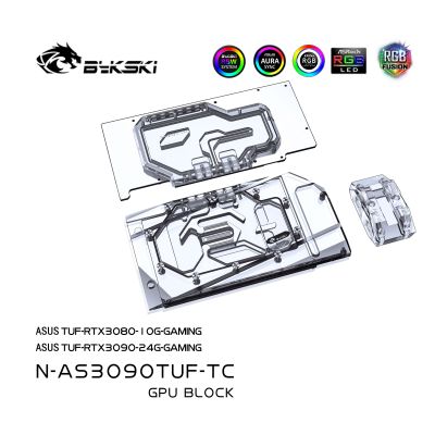 Bykski N-AS3090TUF-TC,Active Cooling GPU Backplate Water Block สำหรับ ASUS TUF RTX 3090 3080 GAMING,VRAM Radiator Heat Sink Cooler