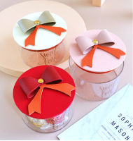 New European Style Wedding Candy Box Storage Box Candy Box Wedding Gift Leather Transparent Cylinder Gift Box