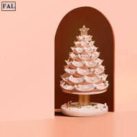 FAL Simulated Pink Resin Tree Ornaments 3D Christmas Tree Desktop Ornaments Christmas Decorations