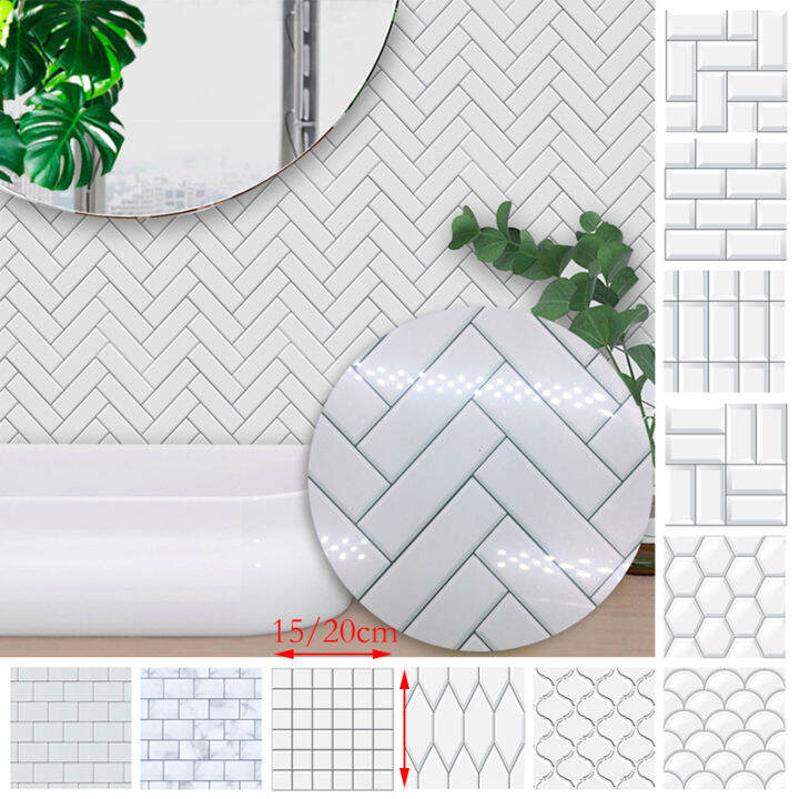 yurongfx-10pcs-set-wall-decoration-decals-white-checkered-tile-stickers-mosaic-self-adhesive-wallpaper-waterproof-kitchen-bathroom-decor