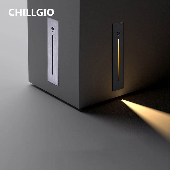 CHILLGIO Recessed Led Stairs Sensor Lights Step Aluminum Hallway