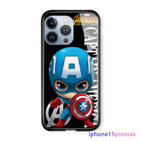 Diorcase เคสสำหรับ Apple iPhone 15 Plus 15 Pro 15 Pro Max การ์ตูนสำหรับเด็กผู้หญิง Marvel เคสโทรศัพท์สำหรับเด็กผู้ชายซูเปอร์ฮีโร่สำหรับผู้ชายเคสกระจกนิรภัยมันวาวเคส Ironman Spiderman