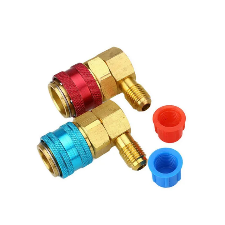 R134A A/c Manifold Gauge Conversion Kit High Low Angle Quick Adapter