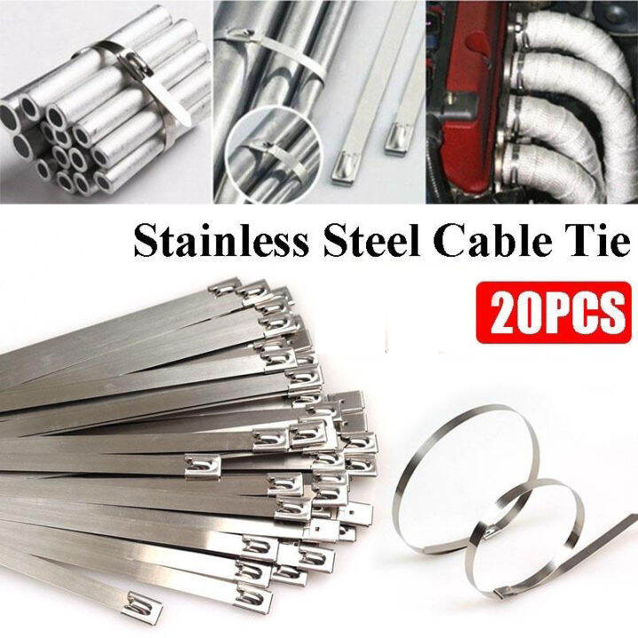 20pcs 150/200/300mm Strong Stainless Steel Marine Grade Metal Cable