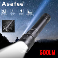 Asafee 2205 Powerful TG3 LED Flashlight 500LM Torch Type-C USB charging IPX4 Waterproof Light Fixed Focus Lantern Camping Hiking Flashlight