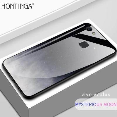 Hontingaเคสโทรศัพท์VIVO V7 Plus,เคสTPUป้องกันแข็งสีสดใสหรูหราลายท้องฟ้าที่เต็มไปด้วยดาวปลอกหุ้มกระจกนิรภัย