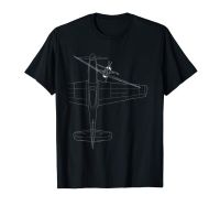 P-51 Mustang Line Art Wwii Fighter Airplanes War Bird Cotton Men Classical 2019 O Neck Street Wear Hip Hop Tops Movie Tee Shirt