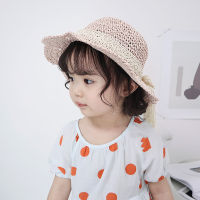 LILYandGIRL อ่อนนุ่ม ฤดูร้อน ชายหาด สาว เด็ก การท่องเที่ยว สีทึบ Kid Sun Hat หมวกฟาง หมวกเด็ก