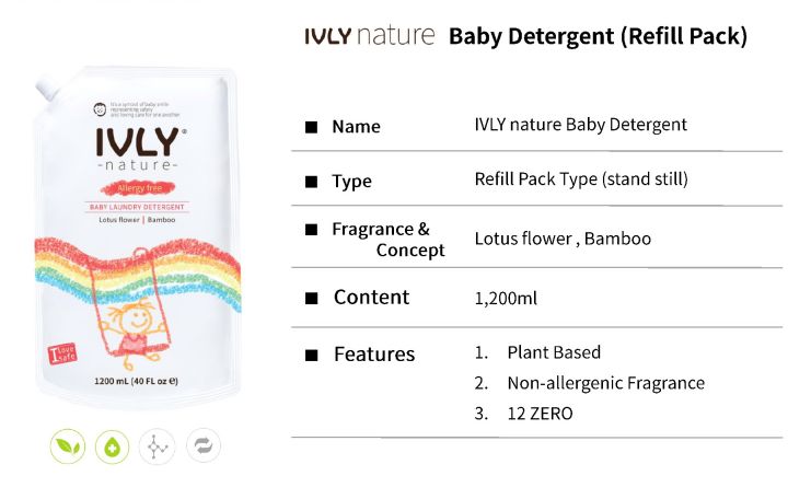 ivly-nature-baby-laundry-detergent-ผลิตภัณฑ์ซักผ้าเด็ก-ชนิดถุงเติม-กลิ่นดอกบัวและไม้ไผ่-ผลิตและนำเข้าจากประเทศเกาหลีใต้-ได้รับ-อย-ไทย-พร้อมส่ง