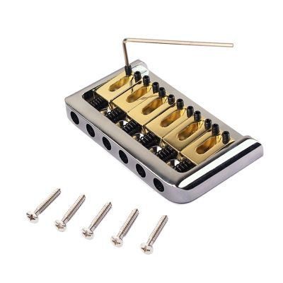 6 Strings Hardtail Saddle Bridge with Wrench and Screws for Fender Stratocaster Strat Electric Guitar Replacement Parts