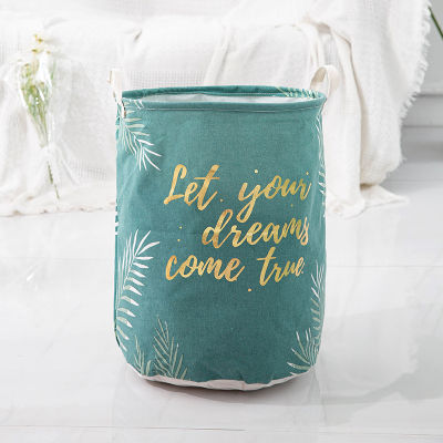 Brand New leaves new cotton and linen laundry basket storage bucket home storage folding bedroom storage laundry basket