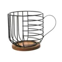 Coffee Filter Holder with Lid, Coffee Filters Storage, Wooden Coffee Filter Container Basket, Round Capacity