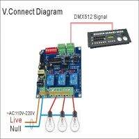 【☸2023 New☸】 yulibu74040703 3ch รีเลย์ Dmx512คุณภาพสูง1ชิ้น * อินพุต5a สำหรับช่อง Dmx-relay-3ตัวควบคุม Dmx โคมไฟ Led Ac110v-220v แถบไฟ Led